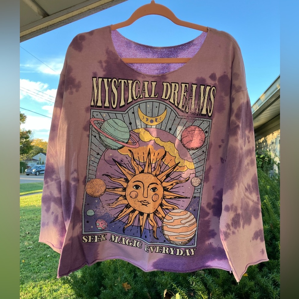 Purple Graphic Celestial Sweatshirt